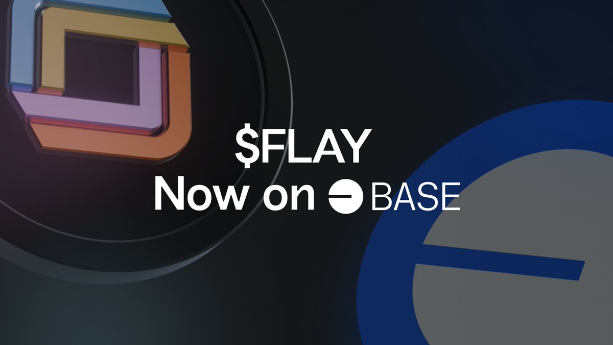 🔵 $FLAY liquidity has been added to Base! 🙌

$FLAY is now also available to trade on Base, where Flaunch will deploy.

CA: 0xF1A7000000950C7ad8Aff13118Bb7aB561A448ee
