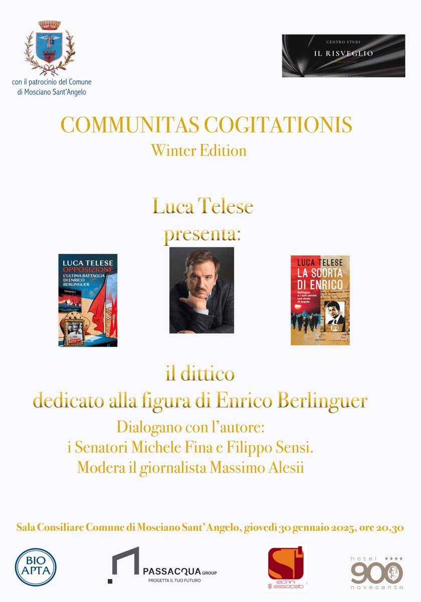 Centro Studi Il Risveglio (@csilrisveglio) on Twitter photo Domani Sera ore 20.30 sala consiliare del Comune di Mosciano Sant'Angelo presenteremo il dittico su Enrico Berlinguer di <a href="/lucatelese/">Luca Telese</a> , <a href="/michelefina/">Michele Fina</a> , <a href="/nomfup/">nomfup</a> modera <a href="/AgtAlesii/">Massimo Alesii</a>. Con la partecipazione straordinaria di <a href="/flavioaliver/">Flavio Alivernini</a> . Domani Sera ore 20.30 sala consiliare del Comune di Mosciano Sant'Angelo presenteremo il dittico su Enrico Berlinguer di <a href="/lucatelese/">Luca Telese</a> , <a href="/michelefina/">Michele Fina</a> , <a href="/nomfup/">nomfup</a> modera <a href="/AgtAlesii/">Massimo Alesii</a>. Con la partecipazione straordinaria di <a href="/flavioaliver/">Flavio Alivernini</a> .