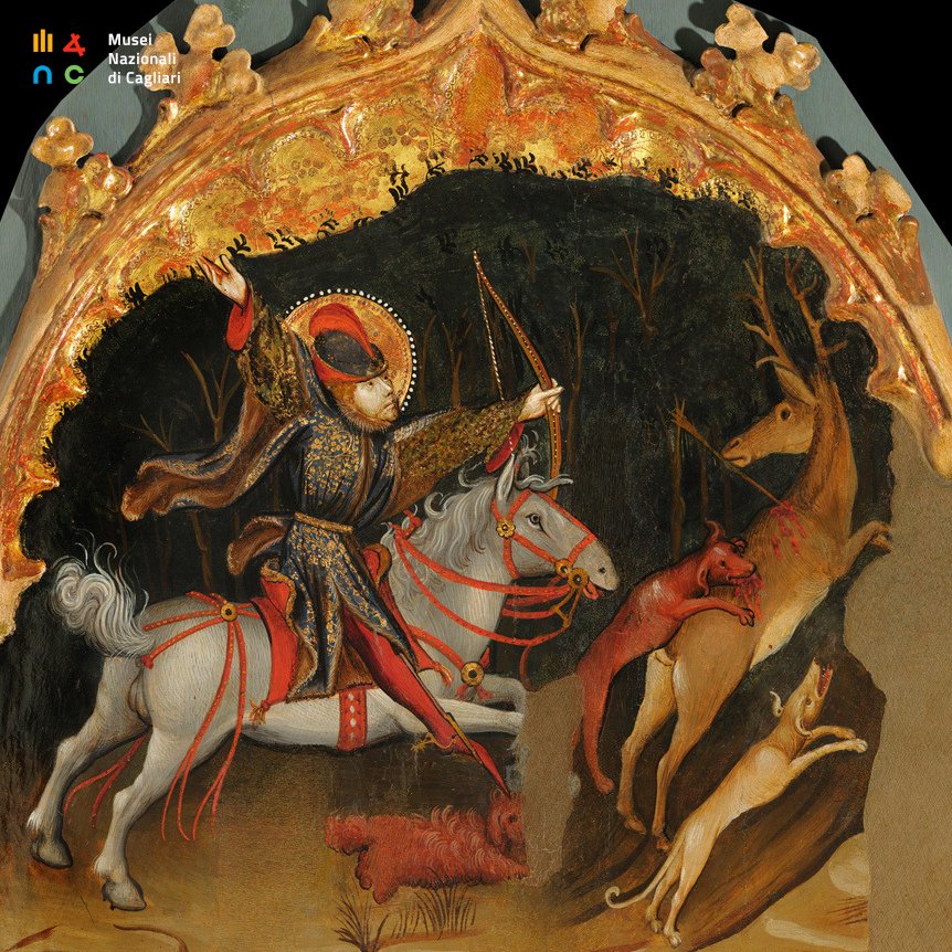 #29gennaio🗓️oggi si celebra San Giuliano, raffigurato nella piccola scena laterale nel Retablo dell'Annunciazione, opera di JoanMates del 1410-1412 ca. Nella Caccia di SanGiuliano il santo è riccamente abbigliato mentre si lancia all'inseguimento di un cervo🦌
📷ph. F. Piras 2011