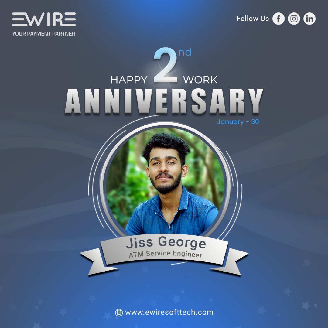 ewire_softtech's tweet image. Congratulations on reaching another work anniversary milestone!. 🎉 🎈 🎊Here's to your continued success and growth! Happy Work Anniversary Jiss George✨😄🥳🤩 🌼 🌹

ewiresofttech.com

#workanniversary #employeeappreciation #yearsofexperience #ewire
#fintech #fintechjobs