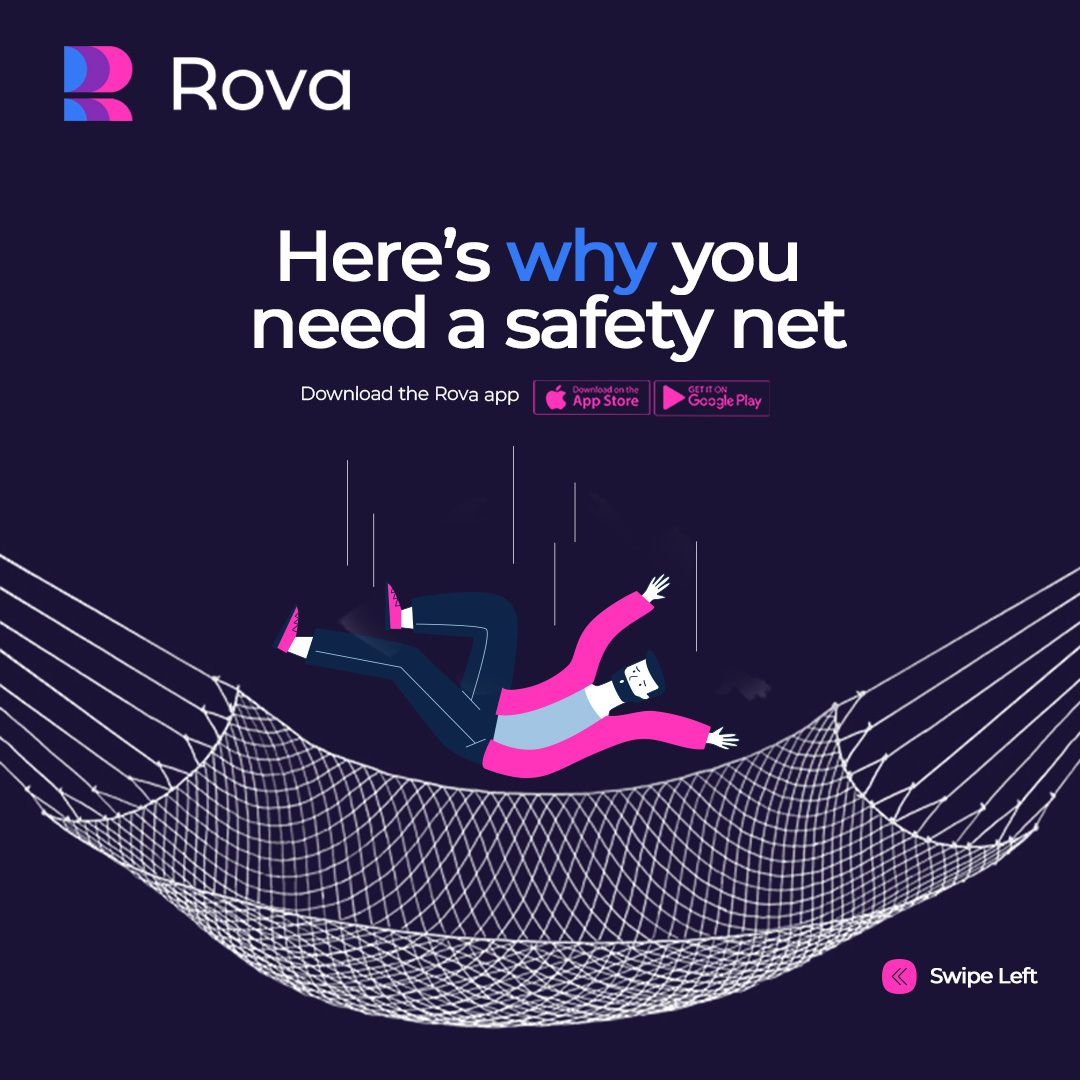 GetRovaApp's tweet image. A safety net isn’t a luxury, it’s your shield against life's surprises. 
Create a safety net with Rova today and enjoy high returns. 

#Savingsgoal #Financialdecision