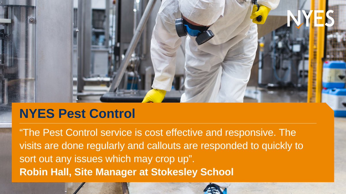 🚨 New Service Alert! 🚨

Introducing NYES Pest Control - an expert service, delivered by fully qualified technicians with over 40 years of experience. Read more about our new service delivered by our team already working with lots of schools here: nyes.info/Article/167945