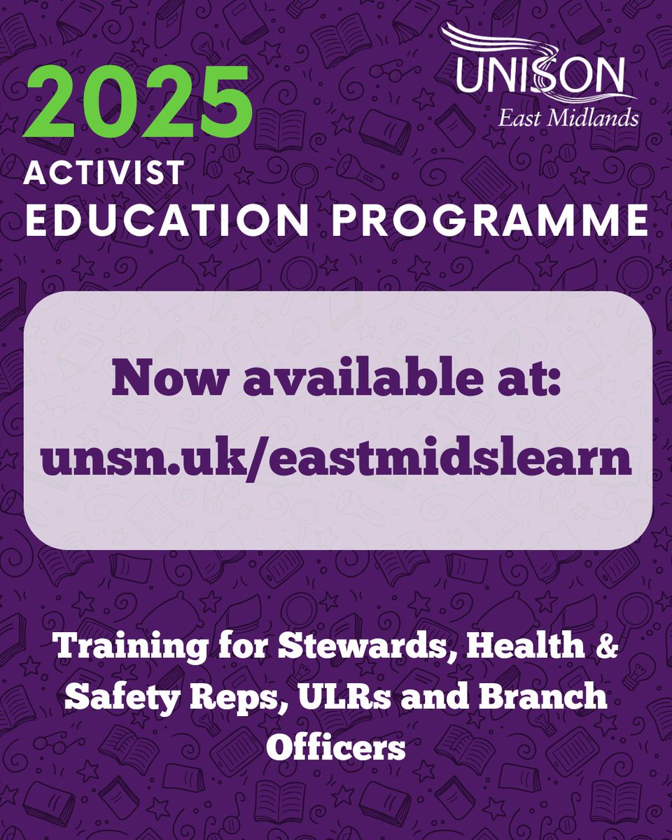 UNISON East Midland Education & Member Development (@unisonemidslmd) on Twitter photo Our <a href="/UNISONEastMids/">UNISON East Midlands</a> 2025 Activist Programme is now available at: eastmidlands.unison.org.uk/activists/ Our <a href="/UNISONEastMids/">UNISON East Midlands</a> 2025 Activist Programme is now available at: eastmidlands.unison.org.uk/activists/