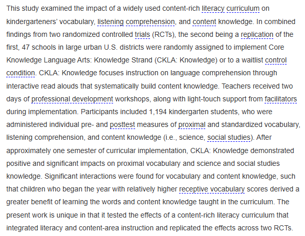 Daniel Willingham (@dtwillingham) on Twitter photo OPEN ACCESS randomized control trial showing benefits of knowledge-rich curriculum in K, via <a href="/SoniaCabell/">Sonia Cabell</a> , <a href="/ProfJimmyKim/">ProfJimmyKim</a> et al psycnet.apa.org/fulltext/2025-… OPEN ACCESS randomized control trial showing benefits of knowledge-rich curriculum in K, via <a href="/SoniaCabell/">Sonia Cabell</a> , <a href="/ProfJimmyKim/">ProfJimmyKim</a> et al psycnet.apa.org/fulltext/2025-…