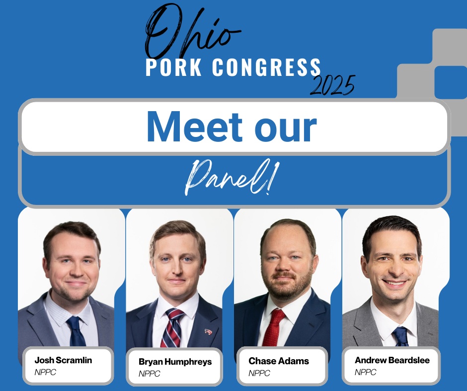 Get your tickets and join us in Lima! 

NPPC CEO Bryan Humphreys, along with a panel of NPPC experts will dive into this year's key legislative and regulatory priorities for the pork industry on Wednesday, February 5.

More event info here:  ohioporkcongress.org. #OHPork