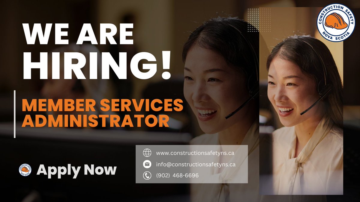 Join Our Team: Member Services Administrator Position Open! 🎉

Passionate about enhancing member experiences and providing top-notch service? Join #CSNS as a Member Services Administrator! Apply now at constructionsafetyns.ca/job-postings. 📋✨