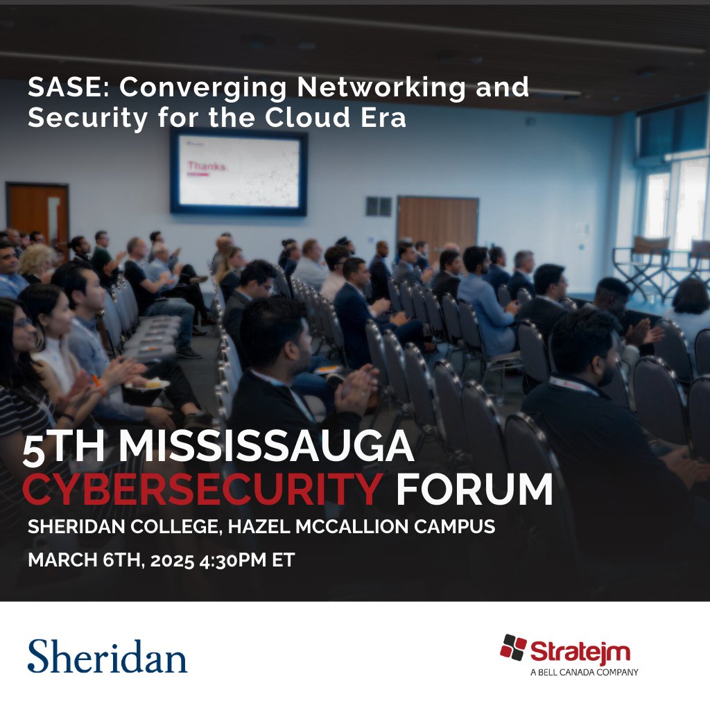 stratejm's tweet photo. Stratejm's 5th Mississauga Cybersecurity Forum is happening on March 6, 2025.
Get ready for expert panels, thought leadership, and actionable insights into the future of cybersecurity. Register now: https://t.co/kbdDxuQCFd
#stratejm #cybersecurity #threathunting #TeamBell https://t.co/uxHqB2lYg5