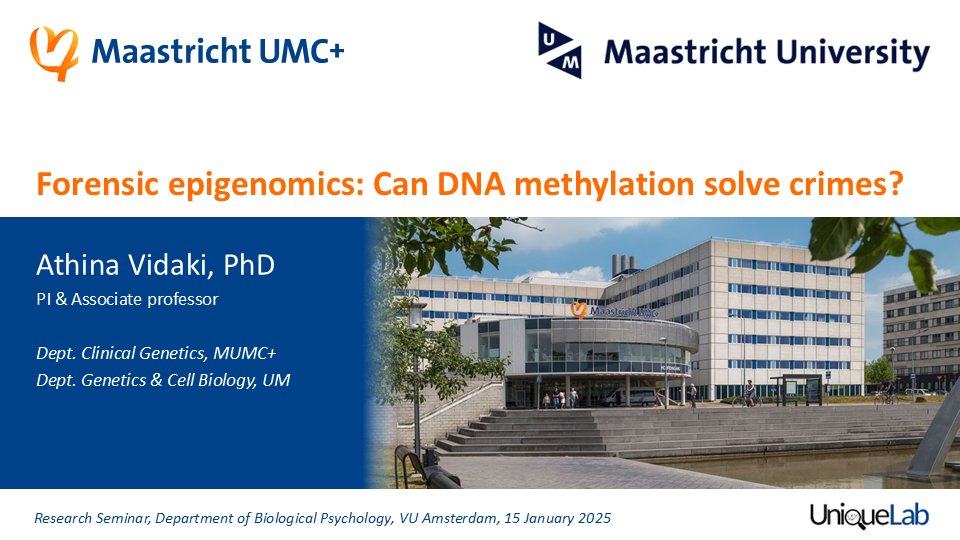 Netherlands Twin Register (@ntrscience) on Twitter photo This month in the BioPsy department… We had a new session of the #BioPsyColloquia, with a guest speaker on a very interesting topic! <a href="/athinavidaki/">Athina Vidaki</a> from Maastricht University presented on “Forensic epigenomics: Can DNA methylation solve crimes?”. Thank you for joining us! This month in the BioPsy department… We had a new session of the #BioPsyColloquia, with a guest speaker on a very interesting topic! <a href="/athinavidaki/">Athina Vidaki</a> from Maastricht University presented on “Forensic epigenomics: Can DNA methylation solve crimes?”. Thank you for joining us!