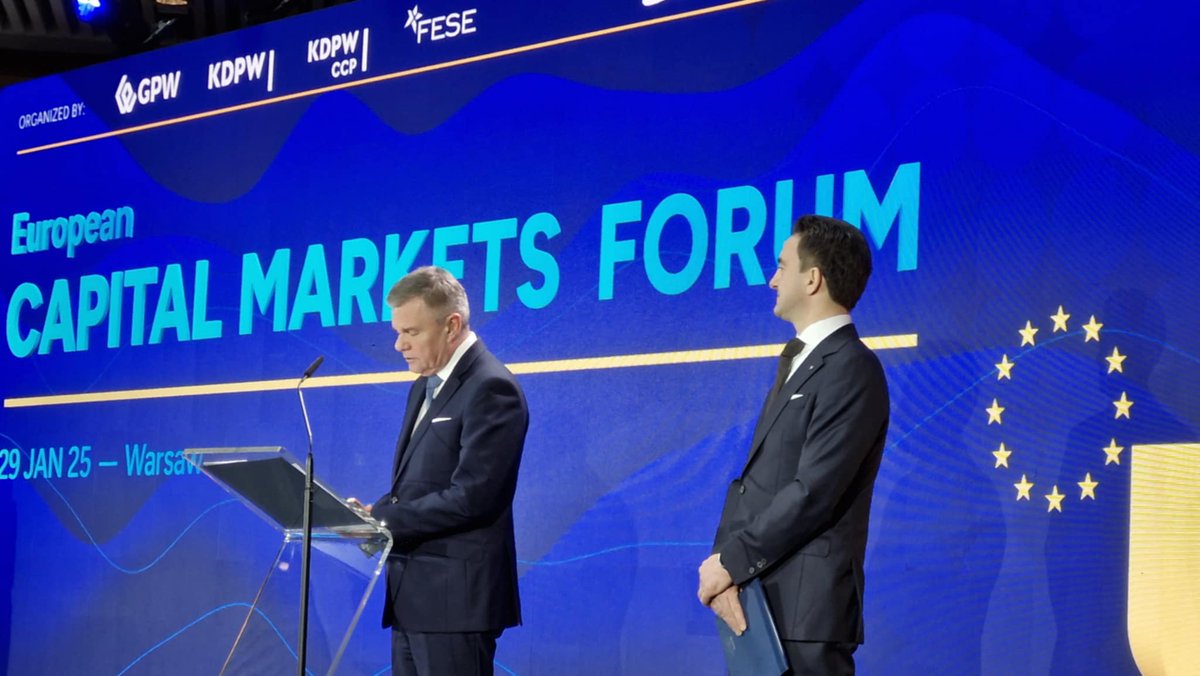 KDPW_'s tweet photo. European Capital Markets Forum has just started.
Opening remarks: Maciej #Trybuchowski, CEO of @KDPW_ and @kdpw_ccp and Tomasz #Bardziłowski, CEO of @GPW_WSExchange.
Opening keynote speech: Andrzej #Domański, Polish Minister of Finance (@MF_GOV_PL)
Keynote speech: Klaus #Löber, Chair of CCP Supervisory Committee, EuropeanSecurities Markets Authority (@ESMAComms )
ECMF jointly organised by @KDPW_, @kdpw_ccp, @GPW_WSExchange and @FESEBrussels