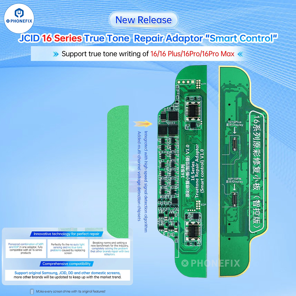vipprogfixphone's tweet photo. Innovative MIPI and EDP 2-In-1 #JCID 16 Series True Tone Repair Adaptor for iPhone 16/16 Plus/16 Pro/16 Pro Max Screen Repair.
#iPhone16 #iPhone16Pro #iPhone16ProMax #iPhone16Plus #iPhonescreen #truetone #screenrepair #iPhonescreenreplacement #iPhonerepair #diyfixtool #phonefix https://t.co/NXvdriRIOd