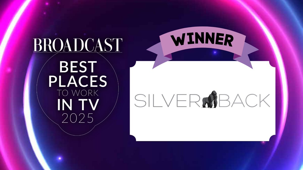 Broadcastnow's tweet photo. Shoutout to Silverback Films for being named one of Broadcast’s Best Places to Work in TV 2025! An incredible recognition of the workplace culture they’ve built. #BroadcastBPTW #BPTW2025 #SilverbackFilms https://t.co/TL6tL3joGe