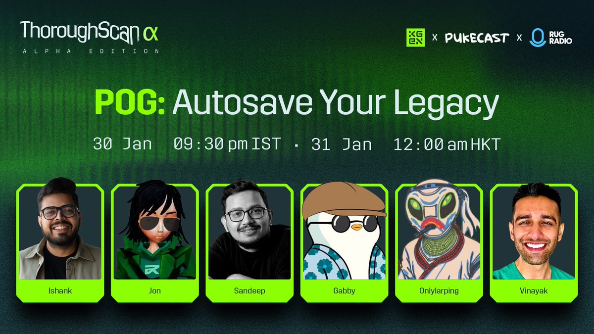 All roads lead to POG Mints! 

Saw POG on your feed? Got questions? Well, there’s a reason this is an Alpha Edition 😉

Two fire segments — packed with legends and our Legion dropping major alpha on POG

Know all about POG scores, the possible integrations and what the future
