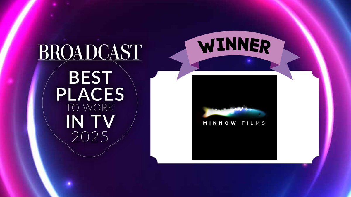 Broadcastnow (@broadcastnow) on Twitter photo Well done to <a href="/Minnow_Films/">Minnow Films</a> for making it onto the Broadcast Best Places to Work in TV 2025 list! A deserved recognition for the work they do to support their teams. #BroadcastBPTW #BPTW2025 Well done to <a href="/Minnow_Films/">Minnow Films</a> for making it onto the Broadcast Best Places to Work in TV 2025 list! A deserved recognition for the work they do to support their teams. #BroadcastBPTW #BPTW2025