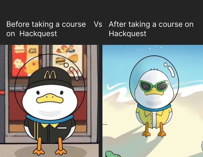 edionwe_tovia's tweet photo. 👀 Heard there’s a meme contest #Quackaton?
@Joyce_Ahanuwa and I had to bring our A-game! What do you think?🔥
Retweet if this made you laugh! 😂👇
#QuackQuack #Web3Memes #HiQuack
@Joyce_Ahanuwa @Soke_Decentra @HackQuest_ https://t.co/SQSUKBzO5P