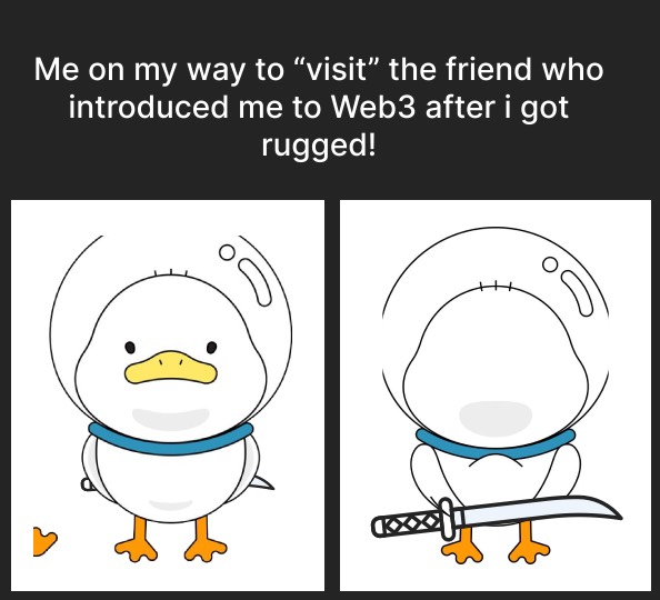 edionwe_tovia's tweet photo. 👀 Heard there’s a meme contest #Quackaton?
@Joyce_Ahanuwa and I had to bring our A-game! What do you think?🔥
Retweet if this made you laugh! 😂👇
#QuackQuack #Web3Memes #HiQuack
@Joyce_Ahanuwa @Soke_Decentra @HackQuest_ https://t.co/SQSUKBzO5P