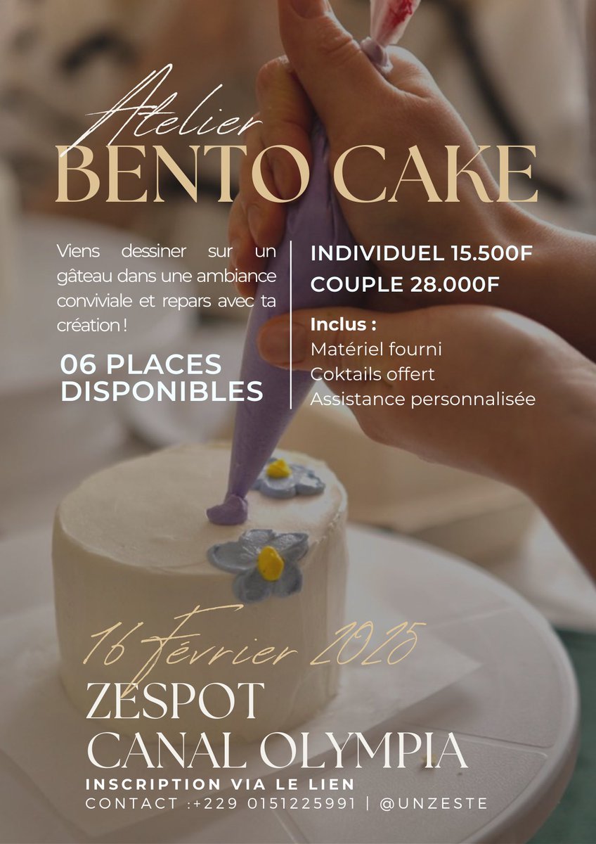 Hello toi,

Je lance mon tout premier atelier gourmand et créatif ! 💛
Plutôt que d’attendre la Saint-Valentin parfaite, viens la créer à ta façon.
C’est juste ici pour en savoir plus : tally.so/r/wLvMV2
