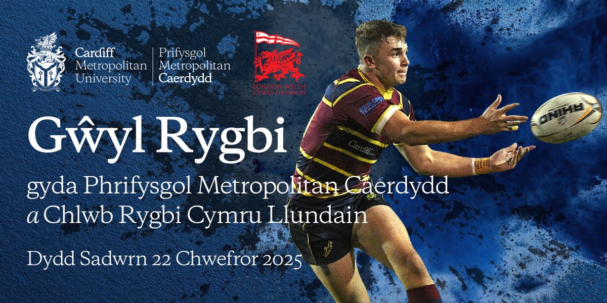 Prifysgol Metropolitan Caerdydd (@metcaerdydd) on Twitter photo Ymunwch â ni ar gyfer Gŵyl Rygbi gyda <a href="/LondonWelshRFC/">London Welsh RFC</a> yn ystod <a href="/walesweeklondon/">Wales Week / London</a> 2025. 🏉
Rydym wrth ein bodd i'ch gwahodd i ddiwrnod arbennig o rygbi a chyffro'r Bencampwriaeth y Chwe Gwlad ar ddydd Sadwrn, 22 Chwefror.
👉 Cofrestrwch nawr: walesweek.london/cy/beth-sydd-y… Ymunwch â ni ar gyfer Gŵyl Rygbi gyda <a href="/LondonWelshRFC/">London Welsh RFC</a> yn ystod <a href="/walesweeklondon/">Wales Week / London</a> 2025. 🏉
Rydym wrth ein bodd i'ch gwahodd i ddiwrnod arbennig o rygbi a chyffro'r Bencampwriaeth y Chwe Gwlad ar ddydd Sadwrn, 22 Chwefror.
👉 Cofrestrwch nawr: walesweek.london/cy/beth-sydd-y…