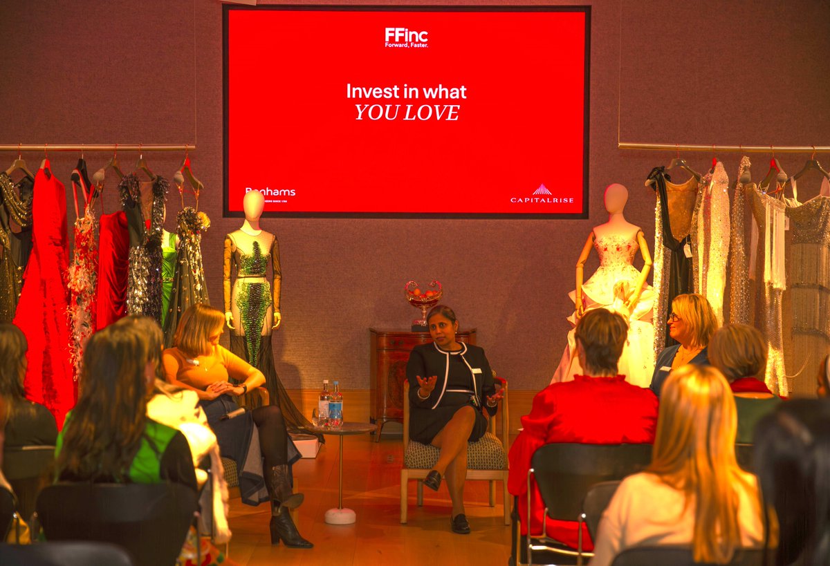 CapitalRiseLive's tweet photo. CapitalRise co-hosted "Invest in What You Love" at the iconic @bonhams1793. CapitalRiseCEO, Uma Rajah and Bonhams' Meg Randell had a fascinating conversation about investing in real assets like prime property and designer fashion.

We spent the night at Bonhams auction house surrounded by a stunning archive of Ralph & Russo dresses worn by the likes of Kylie Minogue and Zendaya. 
 
The event followed partner Ffinc’s research that found women are more confident when investing in things they can see, feel and touch. Combining passion with investment can lead to better-informed, more profitable financial decision-making. 
 
Thank you to all our guests for taking the time to attend, and to Bonhams for lending us your beautiful space.