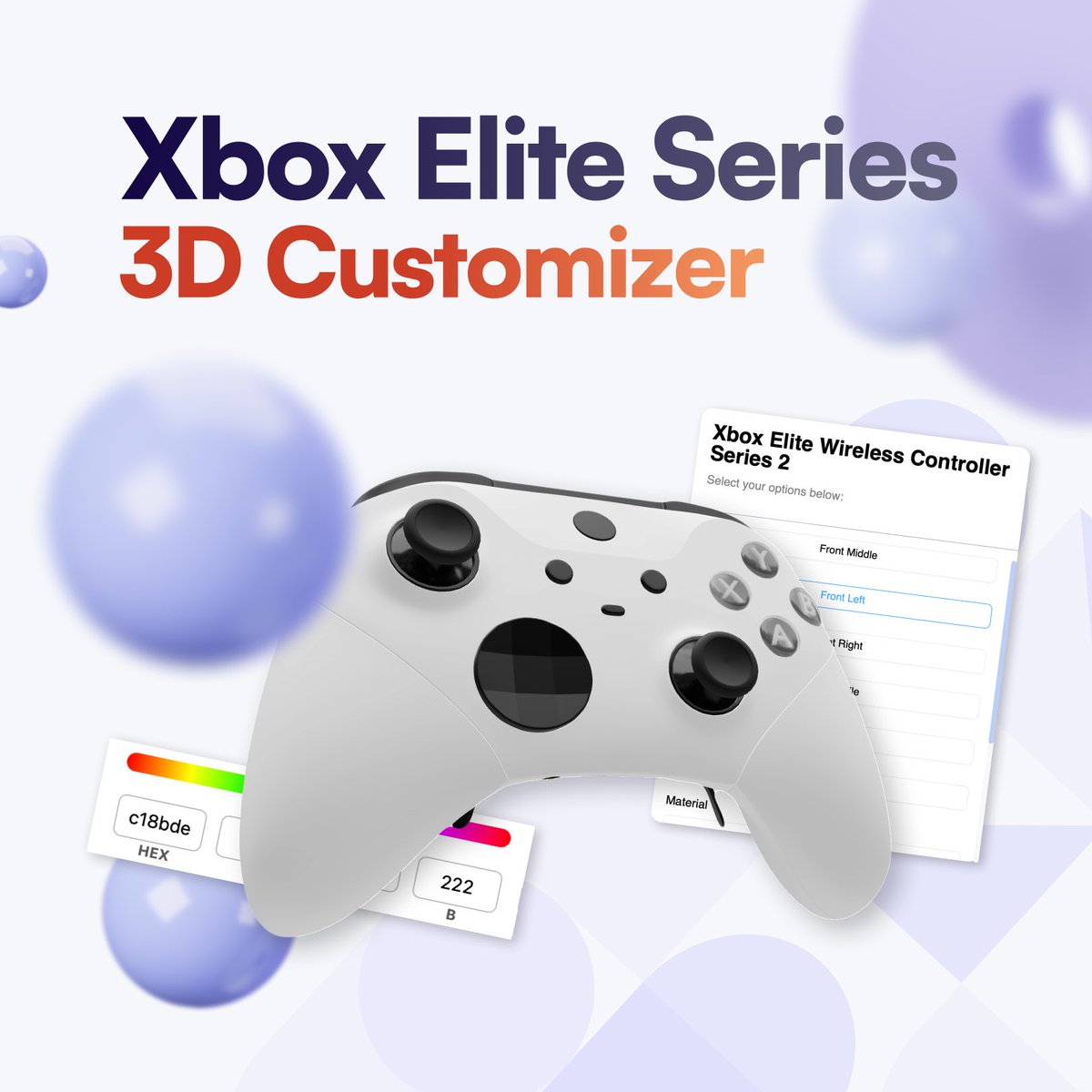 amaspace_co's tweet photo. Introducing our latest demo project – a 3D customizer for the Xbox Elite Series controller. 🕹️

💡 Ready to revolutionize your product customization? Explore more at https://t.co/IGBOxC0VY9 or DM us to discuss your project!

#3DCustomizer #ProductCustomization #Xbox https://t.co/rOyCyULwVR