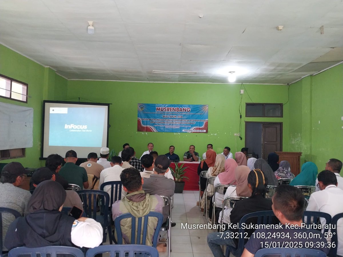 EvaRavela's tweet photo. Rabu (15/01/25), Eva Ravela NS, Luhkan Kota Tasikmalaya, di  Kel. Sukamenak Kec. Purbaratu,  Mengikuti Musrenbang RKPD tahun 2026 Kel. Sukamenak
#GiatLuhkanSatminkalBogor
#Aktivitas  #KtTasik #luhlapor @kkpgoid
@bppsdm_kp  @pusluhkp 
@brpbatpp_bogor https://t.co/UlKLp0si4s