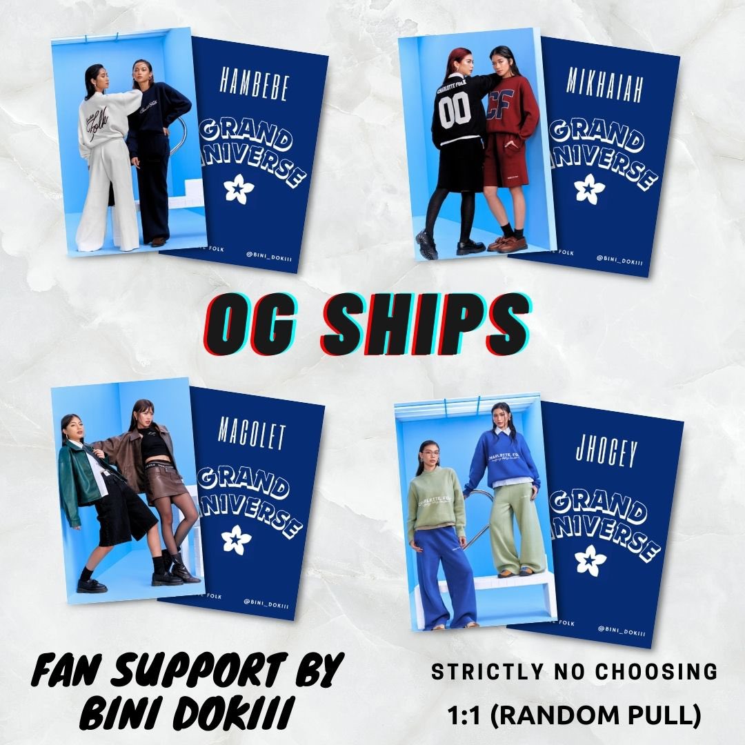 bini_dokiii's tweet photo. 💫 𝐁𝐈𝐍𝐈𝐕𝐄𝐑𝐒𝐄: 𝐓𝐇𝐄 𝐖𝐎𝐑𝐋𝐃 𝐓𝐎𝐔𝐑 💫
Fan Support by @bini_dokiii

CF OG SHIPS AND BBPH OT8 PCS (Extras)

🤩 mbf, like and RT (show proof on D-day)
🤩 location: TBA (sa arena na mismo)
🤩 strictly 1:1 and no no pili 
🤩 open for trades on the spot only

Will mix and shuffle all these designs in a bag, konti nalang toh. Paubos ko lang din sa inyo 🌸