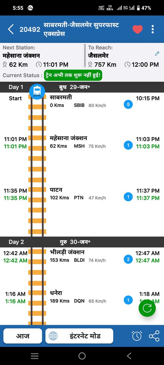 <a href="/RAJPUROHITRSING/">Ranjit Singh Raj purohit</a> <a href="/RailwaySeva/">RailwaySeva</a> <a href="/RailMadad/">RailMadad</a> <a href="/RailMinIndia/">Ministry of Railways</a> आदरणीय रेल प्रशासन कृपया ध्यान दें
ट्रेन नं 12656 #नवजीवन_एक्सप्रेस  साढे तीन घंटे विलम्ब से चल रही है ईस ट्रेन में सैकड़ों यात्री ट्रेन नं 20492 #जैसलमेर_एक्सप्रेस के है कृपया आज #साबरमती से #जैसलमेर_एक्सप्रेस को थोड़ा विलम्ब से रवाना करे!
<a href="/drmadiwr/">DRM Ahmedabad</a> 
<a href="/GMNWRailway/">GM NWRailway</a> 
<a href="/RailMinIndia/">Ministry of Railways</a>