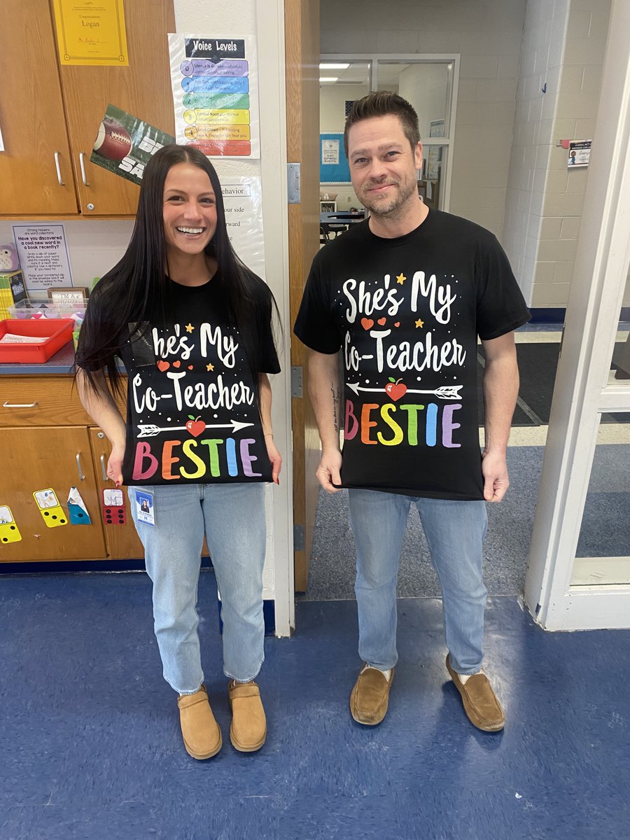 Mr. Keeton and Miss Syrowski enjoyed our underground twin day!