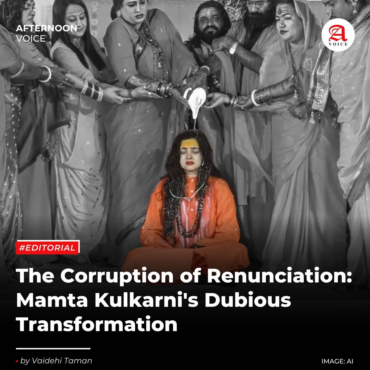 Afternoon_Voice's tweet photo. #Editorial 📝 | Mamta Kulkarni’s sudden transformation into a Mahamandaleshwar raises serious questions about the sanctity of renunciation. Can sainthood be claimed overnight, or is it being reduced to a mere spectacle?
✍️ @VaidehiTaman | #SanatanaDharma | #SpiritualIntegrity | #TrueRenunciation | #KinnarAkhada | #KumbhMela2025 | #MahaKumbh2025 | @ImLaxmiNarayan
🔗 https://t.co/ZiFR4omQCG