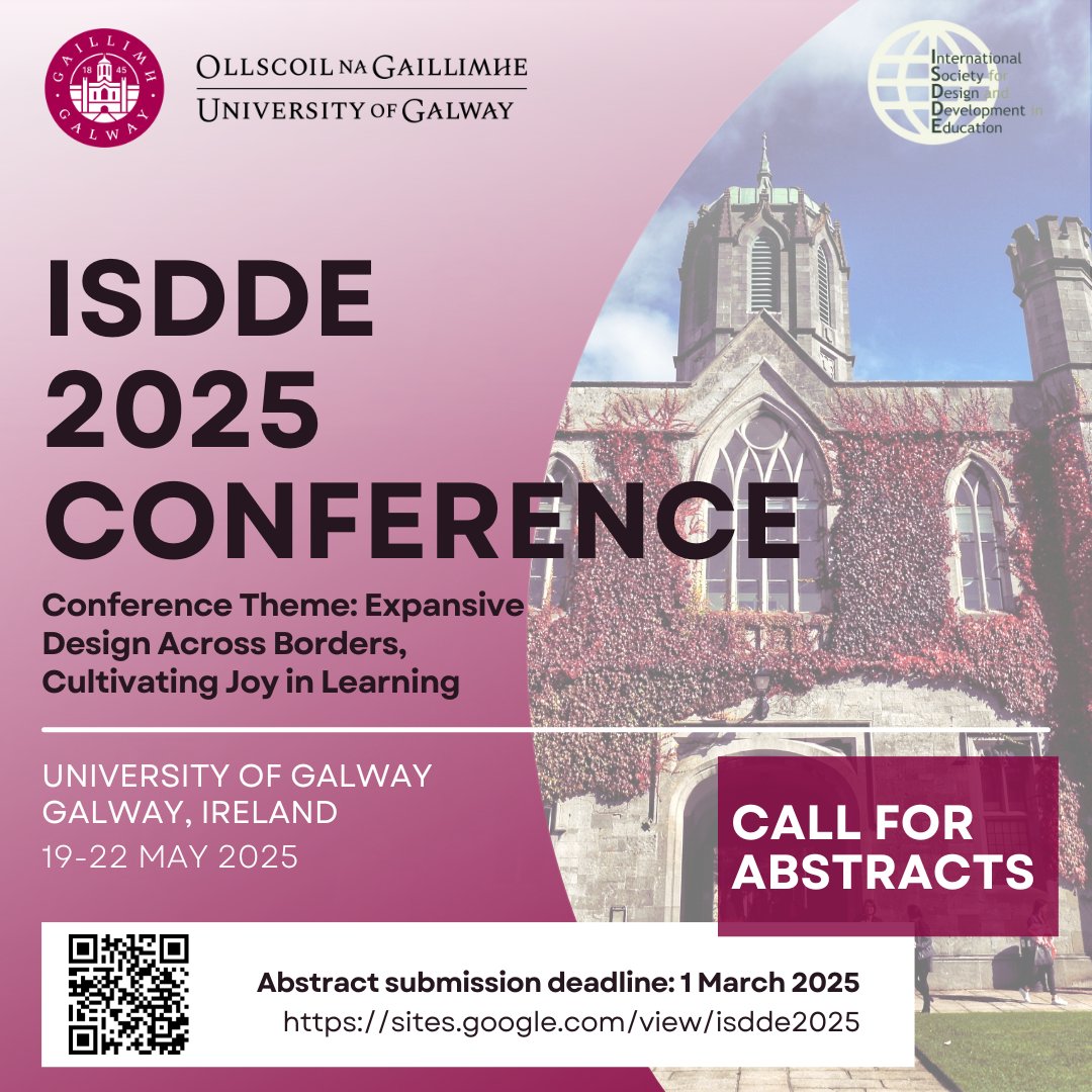 ISDDE (@isddedu) on Twitter photo The 2025 ISDDE conference will be held at University of Galway, Ireland in May 2025!  We look forwarding to welcoming you all.  Abstracts can be submitted via sites.google.com/view/isdde2025. Deadline is March 1, 2025!
See more details at sites.google.com/view/isdde2025… The 2025 ISDDE conference will be held at University of Galway, Ireland in May 2025!  We look forwarding to welcoming you all.  Abstracts can be submitted via sites.google.com/view/isdde2025. Deadline is March 1, 2025!
See more details at sites.google.com/view/isdde2025…