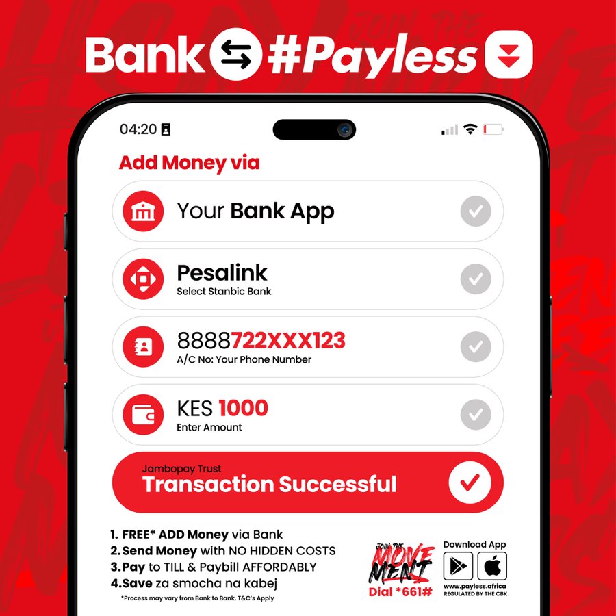 chel0goi's tweet photo. You can deposit to your payless now through banks and avoid transaction costs
#bank2payless
@Payless_Africa https://t.co/xzKkBaqBPb