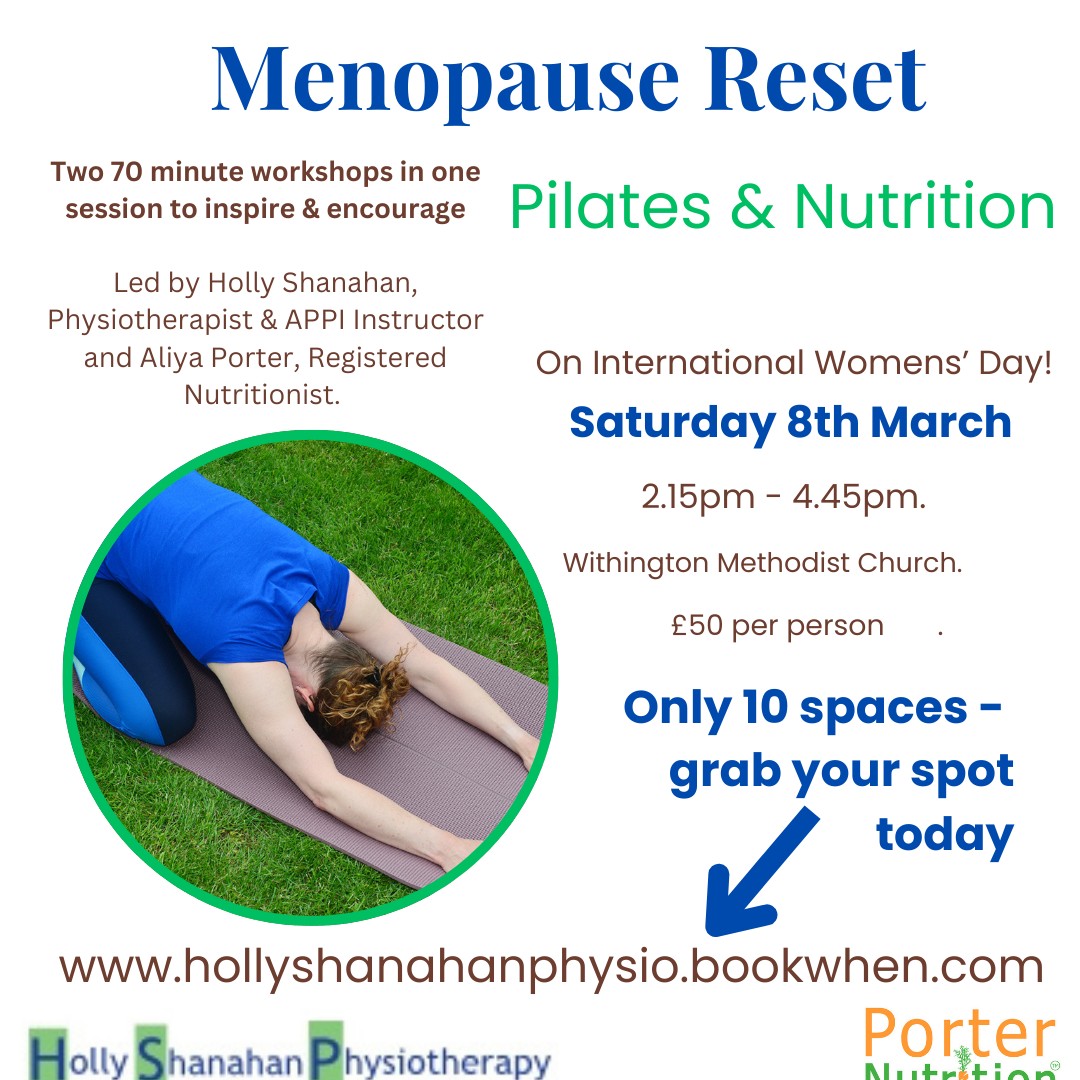 Are you living through perimenopause or menopause?

I've teamed up with Holly Shanahan, a local physio, to run a workshop just for you.

We recognise the challenges of prioritising health -grab your spot today

bookwhen.com/hollyshanahanp…