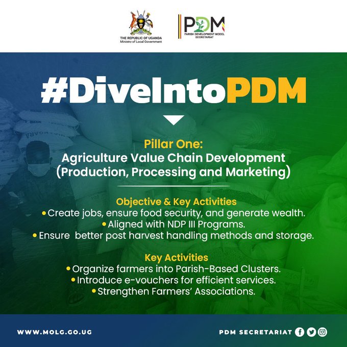 MiracleFive1's tweet photo. The first pillar of the Parish Development Model is aimed at supporting the creation of employment opportunities, food security and wealth for all Ugandans specifically the households in subsistence production. #DiveIntoPDM #PDMChangingLives
#RevolutionNow #TrumpisaNationalDisgrace
Gen. Muhoozi Kainerugaba Naguru SANDF Photoshop
Edith Nakalema Poland Congo ARVs #YouBelong