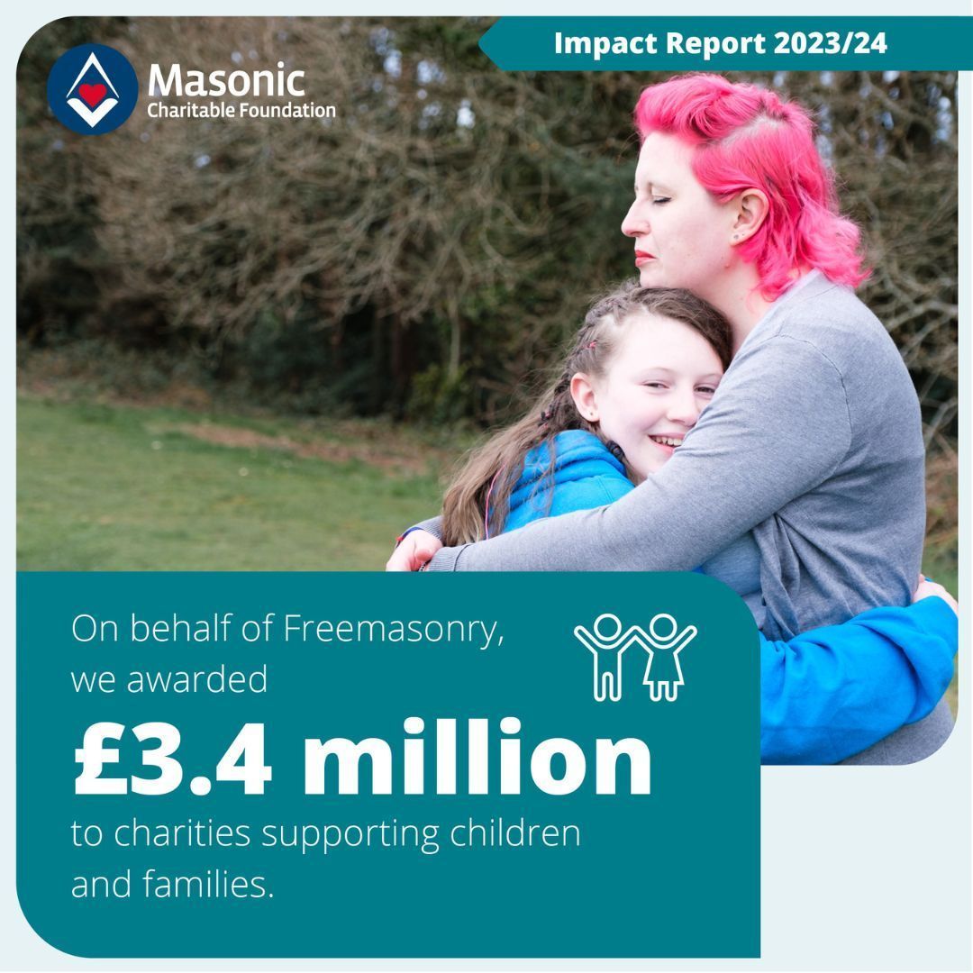 On behalf of Freemasonry, the MCF awarded £3.4 million to charities supporting children and families. This equates to over £65K in support per week! 🤩

Learn more about their support for children's charities in the 2023/24 financial year: buff.ly/4hdTgtT

#freemasons