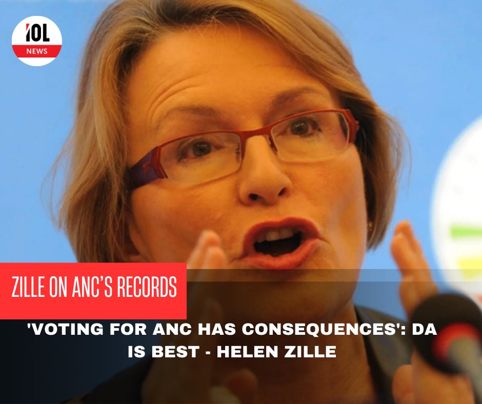 IOL's tweet photo. Democratic Alliance (DA) Federal Council chairperson Helen Zille said people may not like her party but asserted that the DA is the only party that offers the best possible governance.
#news #politics #DemocraticAlliance #HellenZille #ANC #consequences
Read on
https://t.co/eUtHrQh38q
