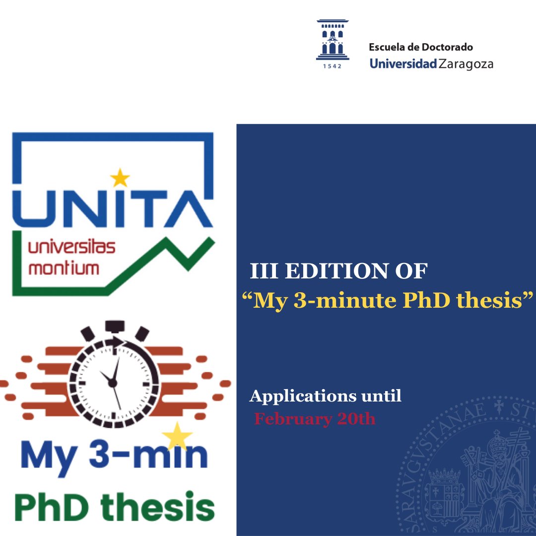 📢¡Abierto el plazo de solicitudes para la IIIª edición de "My 3-minute PhD thesis"! 📢