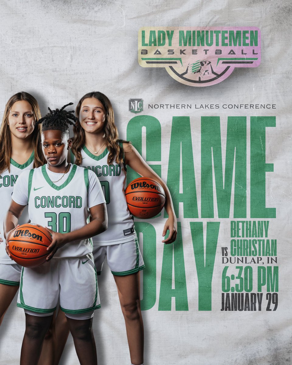 LadyMinutemen's tweet photo. 🏀🏀🏀🏀🏀🏀🏀
⚪️🟢GAMEDAY🟢⚪️

The Lady Minutemen close out the regular season hosting Bethany Christian in McCuen Gym. No JV contest tonight. Varsity tips at 6:30 PM.

Students get in free with student ID! Support our seniors for their final game in McCuen Gym.

#allinallheart https://t.co/dFU7N2UFXO