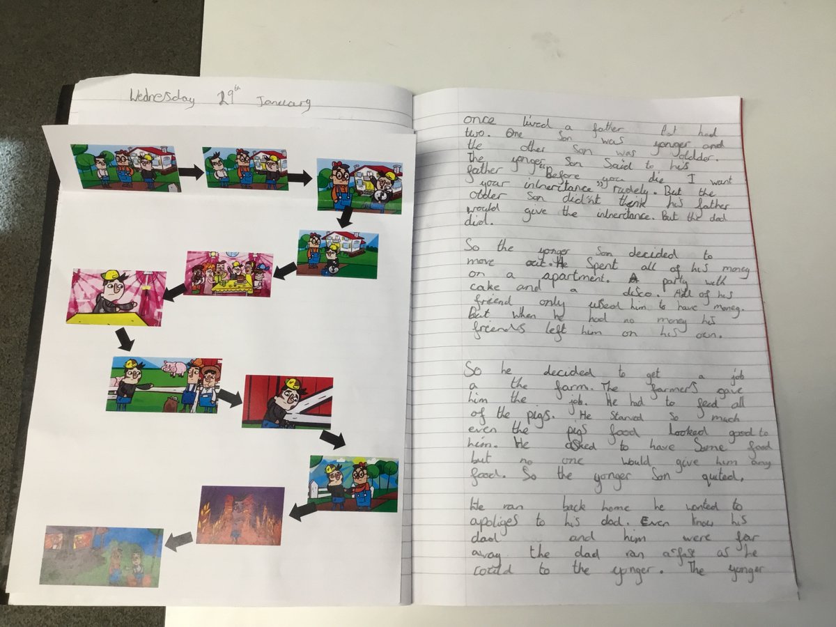 Year 3 have been learning the story of The Prodigal Son in RE so we decided to use our English skills to write it in our own words. We are so proud of our work and we worked so hard.