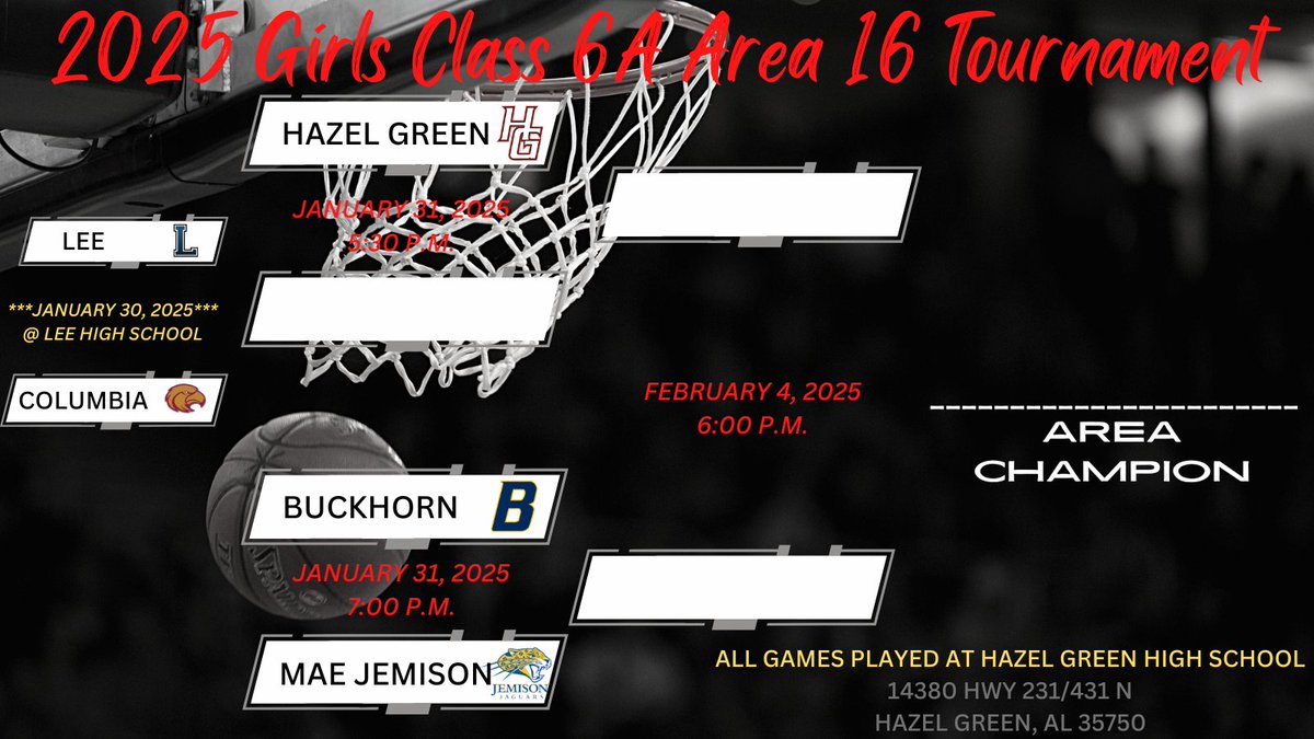 HGHSGirlsBBall's tweet image. It's Tourney Time!!! The Lady Trojans will host the 2025 Class 6A Area 16 Tournament alongside @HGHSBoysBBall beginning Friday night!

#8WouldBeGreat 
#RoadToState
#7Games
