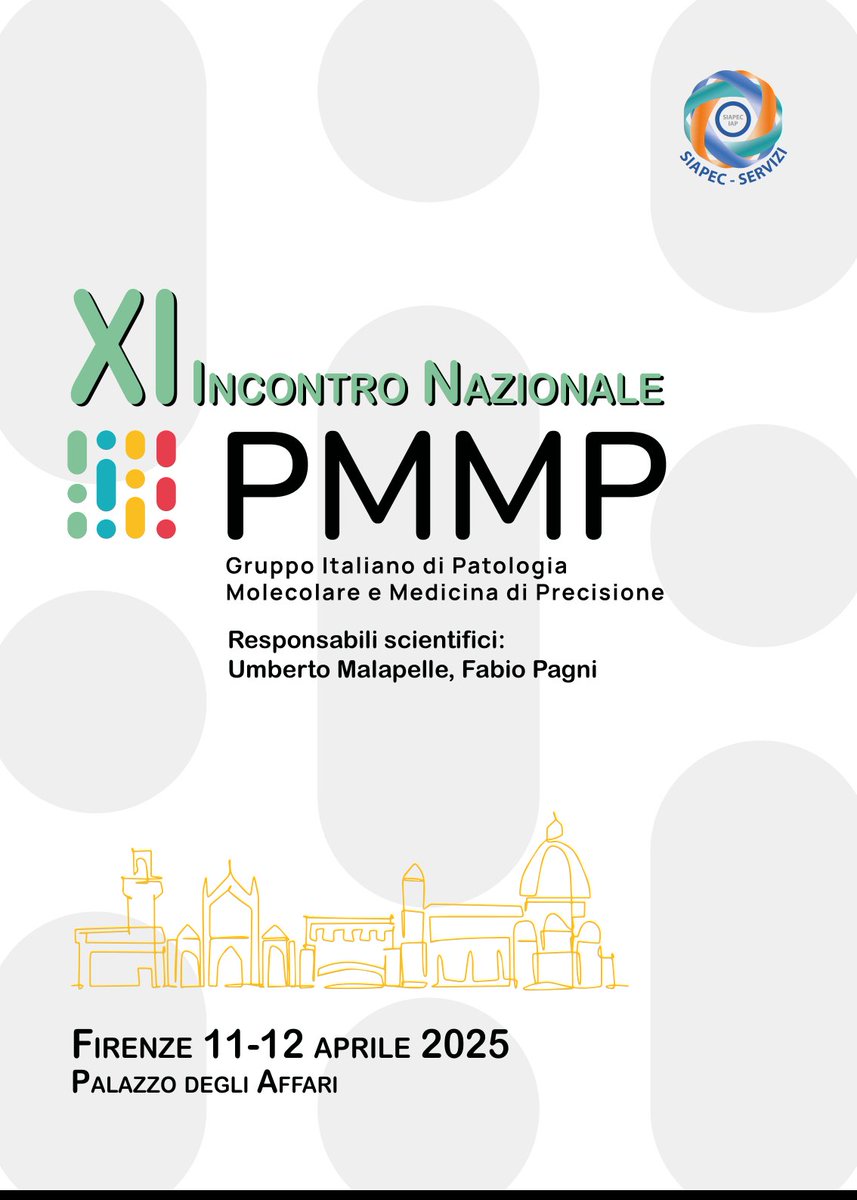 SIAPeC_IAP's tweet photo. 🎯 XI Incontro Nazionale @pmmpitalia
📷11-12 aprile 2025
📍Firenze
🔗https://t.co/I6zzcItctp
#PrecisionMedicine #SIAPeC

@UmbertoMalapel1 @FabioPagni1 https://t.co/Hlyv7SVSSH