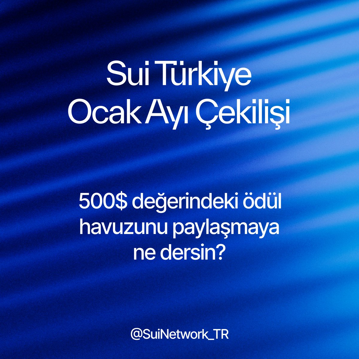 Sui Türkiye 🇹🇷 (@suinetwork_tr) on Twitter photo Her ay 500$ değerinde bir çekiliş yapalım!
Katılmak her zamanki gibi çok kolay:
1⃣ <a href="/SuiNetwork_TR/">Sui Türkiye 🇹🇷</a> ve <a href="/Walrus_Turkiye/">Walrus Türkiye 🇹🇷</a> hesaplarımızı takip et
2⃣ Beğeni & RT yap
3⃣ Yorumlara iki arkadaşını etiketle
Çekiliş 48 saat sürecek ve 10 şanslı topluluk üyemiz ödül havuzunu paylaşacak! Her ay 500$ değerinde bir çekiliş yapalım!
Katılmak her zamanki gibi çok kolay:
1⃣ <a href="/SuiNetwork_TR/">Sui Türkiye 🇹🇷</a> ve <a href="/Walrus_Turkiye/">Walrus Türkiye 🇹🇷</a> hesaplarımızı takip et
2⃣ Beğeni & RT yap
3⃣ Yorumlara iki arkadaşını etiketle
Çekiliş 48 saat sürecek ve 10 şanslı topluluk üyemiz ödül havuzunu paylaşacak!
