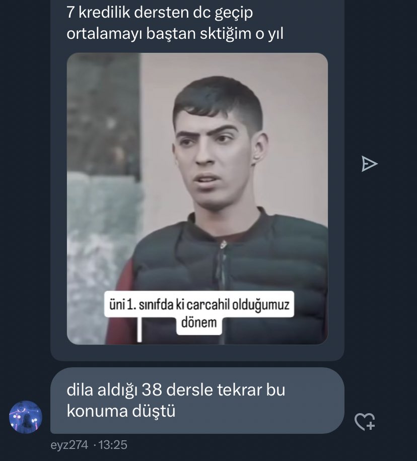 bu sabah ders seciminde mezun olabilmek icin 42 kredi 13 ders aldigimi soyledim…