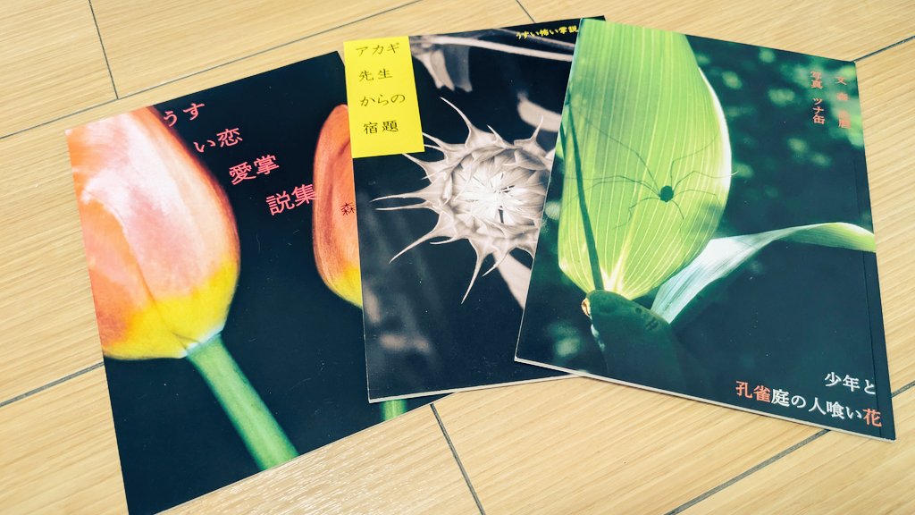 koduayato's tweet photo. とてもとても遅くなってしまったんですけど、森晶麿先生の文フリ小冊子3冊をゲットしてました✌通販ありがとうございます https://t.co/VgJVJBGYfy