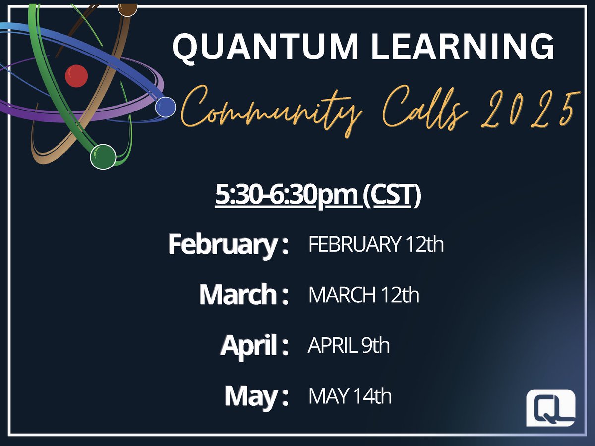 Need a little support this time of year? Join us!  Click the details button under "Community Calls" on our website quantumlearning.com