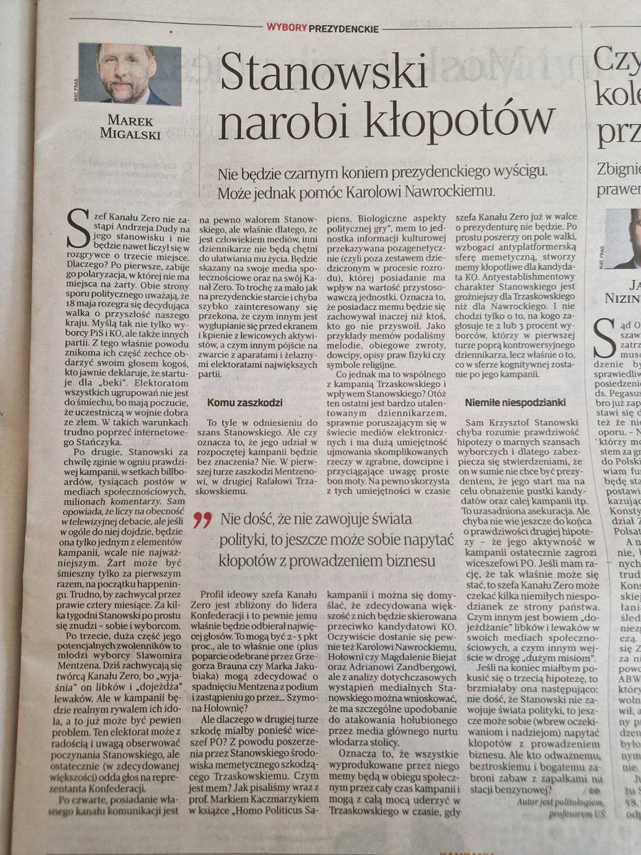 K_Stanowski's tweet photo. Dziwna ta nasza demokracja. Właśnie w opiniotwórczej gazecie przeczytałem, że mogę zostać zniszczony, mój biznes może zostać zniszczony i że bawię się zapałkami na stacji benzynowej. Od razu chciałem zaznaczyć, że nie planuję samobójstwa i nie mam problemów kardiologicznych. https://t.co/WeJfc6qacd
