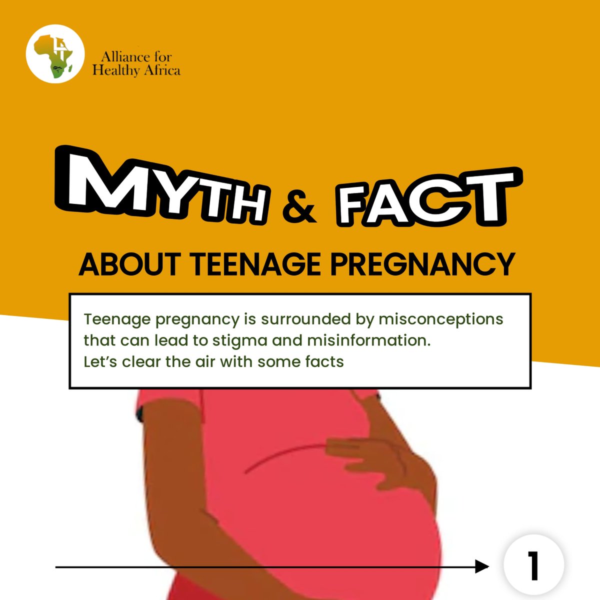 A4healthyafrica's tweet photo. We have a duty to fight against stigma and misconceptions surrounding teenage pregnancy so today, we're debunking  popular teenage pregnancy related myths. Let's get informed and act right.
#A4ha https://t.co/h7BVPS1RM2