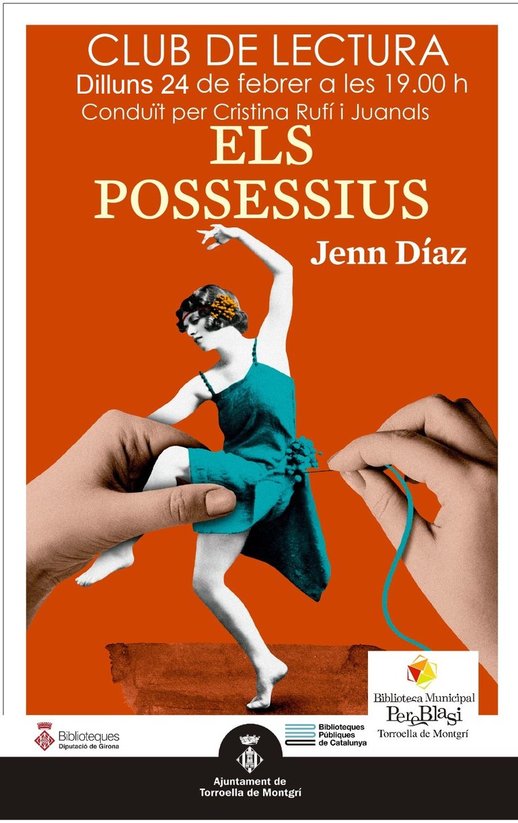 Bon dia! Us agrada llegir novel·les i després comentar-les? Podeu apuntar-vos al club de lectura de la biblioteca. El mes de febrer comentarem "Els possessius" de Jenn Díaz. Podeu venir a buscar el llibre a la biblioteca. Bona lectura!