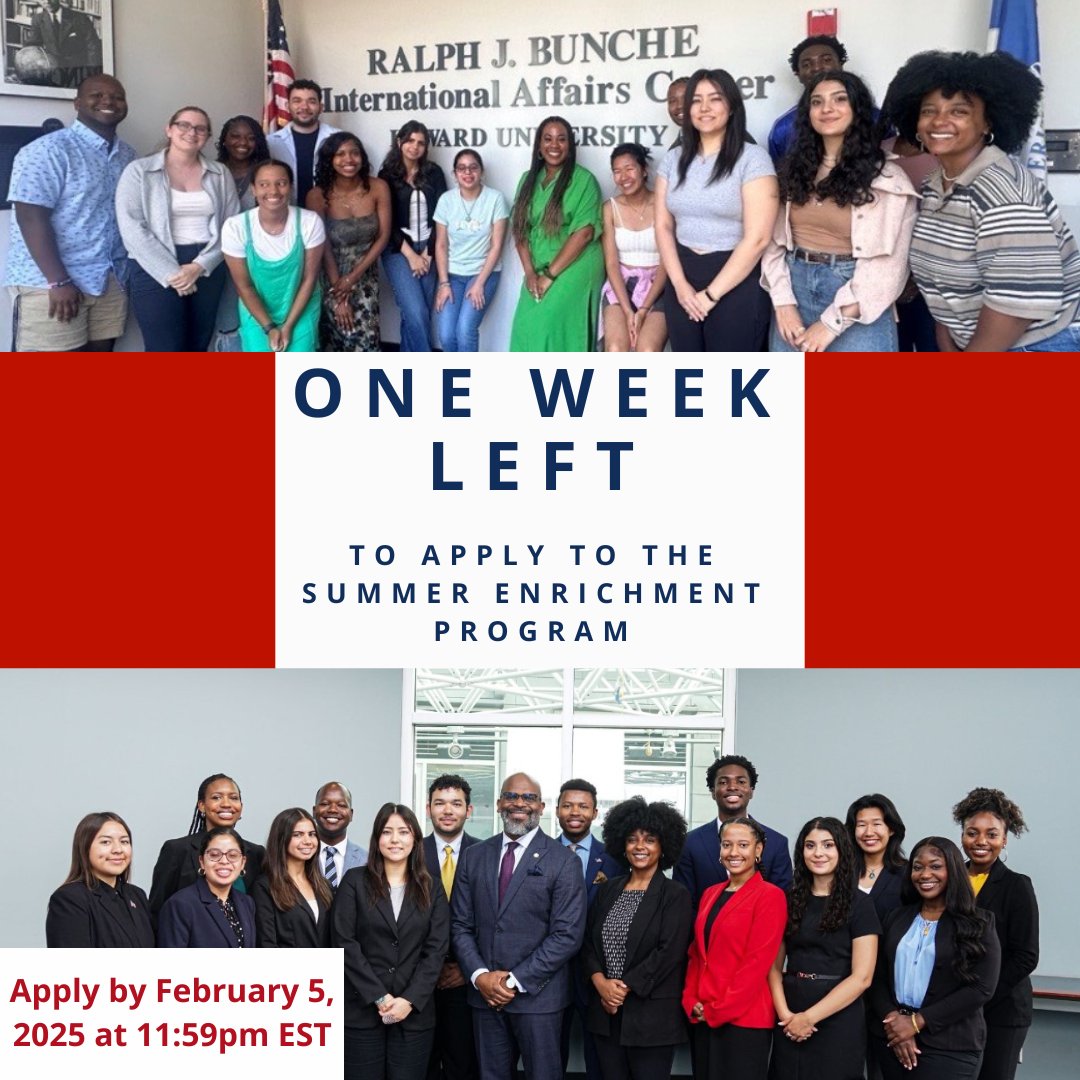 Only one week left to apply for the Summer Enrichment Program! This is a unique opportunity for undergraduate students who are interested in exploring careers and professional networks in international affairs. Apply by the February 5th deadline: apply.rangelprogram.org
