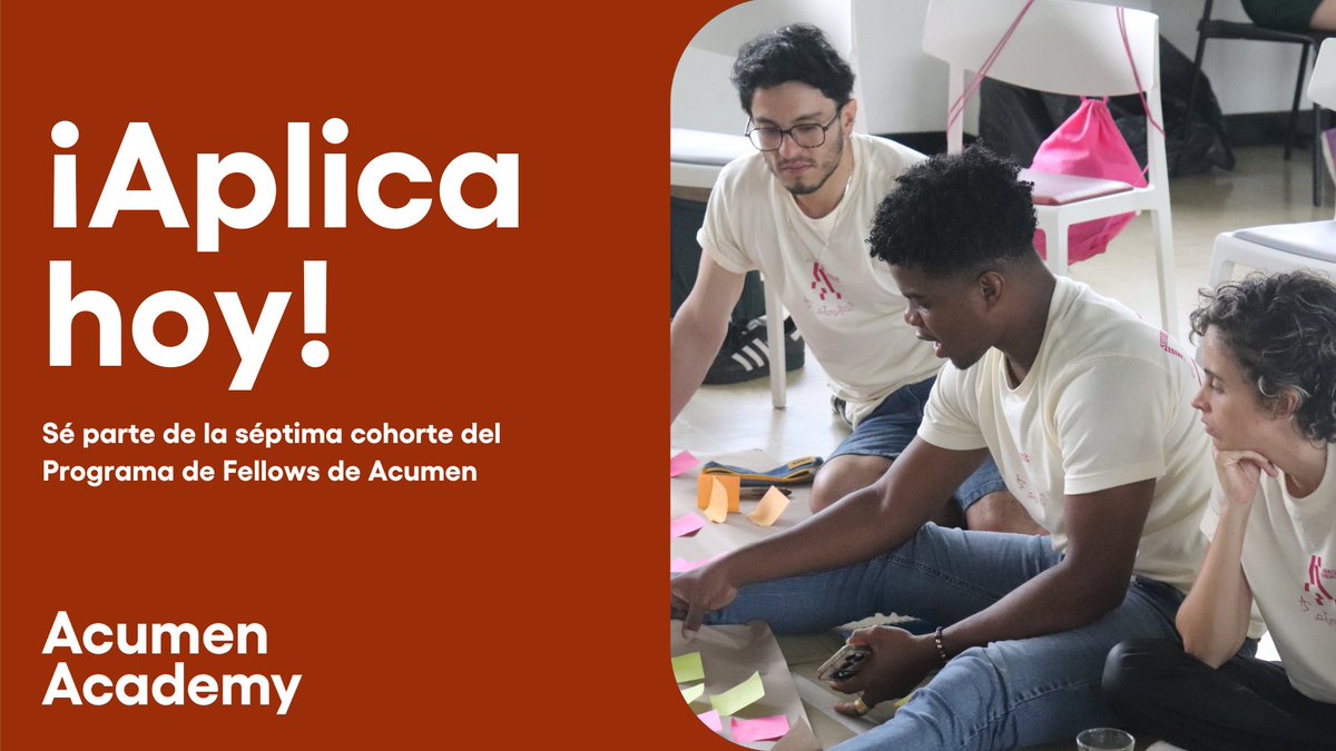 AcumenAcademy (@acumenacademy) on Twitter photo 🌟 Sé el cambio que transforma a Colombia. Las aplicaciones para la Cohorte 2025 del Programa de Fellows de Acumen están abiertas.
💡¿Quieres potencializar tu liderazgo y enfrentar la incertidumbre de nuevas maneras?
🔗 Aplica aquí 👉 hubs.ly/Q032Xkpl0 🌟 Sé el cambio que transforma a Colombia. Las aplicaciones para la Cohorte 2025 del Programa de Fellows de Acumen están abiertas.
💡¿Quieres potencializar tu liderazgo y enfrentar la incertidumbre de nuevas maneras?
🔗 Aplica aquí 👉 hubs.ly/Q032Xkpl0