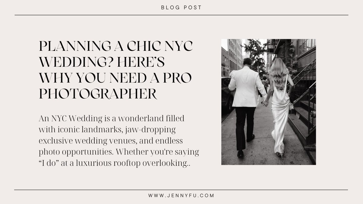 A chic NYC wedding deserves photography that reflects its sophistication and glamour. Are you planning an NYC wedding? Read our blog here:

jennyfu.com/planning-a-chi…

#NYCweddingphotography #chicNYCwedding #JennyFuStudio