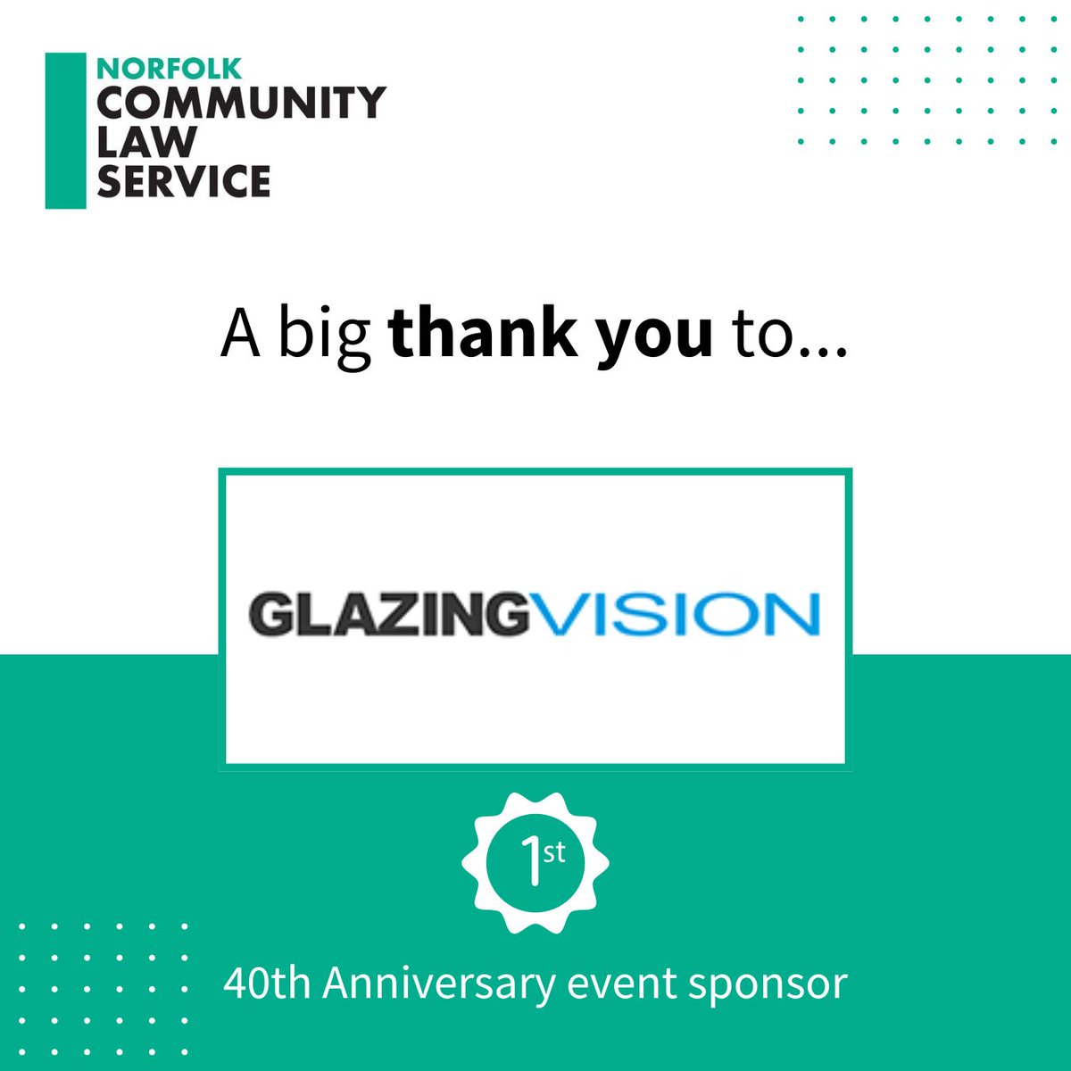 Norfolk Community Law Service (@nclawservice) on Twitter photo A big thank you to our first 40th Anniversary event sponsor, Glazing Vision! 🥇 Taking place in October at Sprowston Manor.
Sponsor packages are available by contacting heidi@ncls.co.uk or head to our website for more: ncls.co.uk/our-40th-anniv…
#Norfolk #40thAnniversary #NCLS A big thank you to our first 40th Anniversary event sponsor, Glazing Vision! 🥇 Taking place in October at Sprowston Manor.
Sponsor packages are available by contacting heidi@ncls.co.uk or head to our website for more: ncls.co.uk/our-40th-anniv…
#Norfolk #40thAnniversary #NCLS